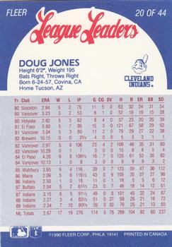 1990 Fleer League Leaders #20 Doug Jones Back