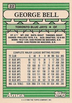 1990 Topps Ames All-Stars #22 George Bell Back