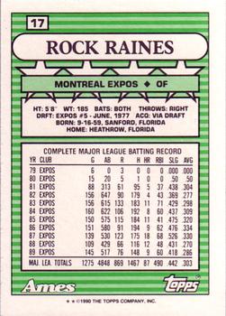 1990 Topps Ames All-Stars #17 Rock Raines Back