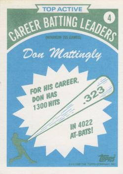 1990 Topps - Batting Leaders #4 Don Mattingly Back