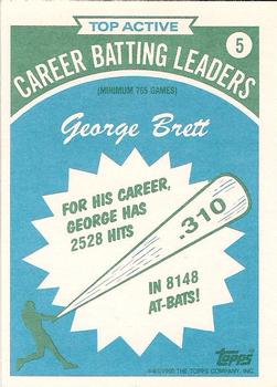1990 Topps - Batting Leaders #5 George Brett Back