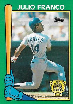 1990 Topps - Batting Leaders #11 Julio Franco Front