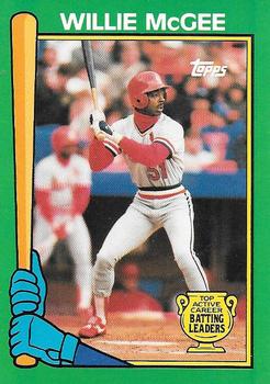 1990 Topps - Batting Leaders #14 Willie McGee Front