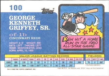 1990 Topps Big #100 Ken Griffey Back