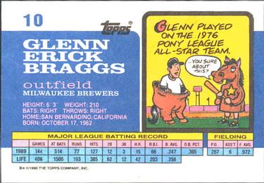 1990 Topps Big #10 Glenn Braggs Back