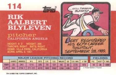 1990 Topps Big #114 Bert Blyleven Back