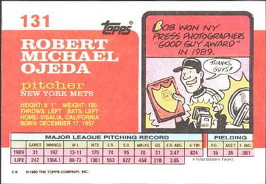 1990 Topps Big #131 Bob Ojeda Back