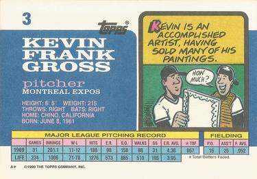 1990 Topps Big #3 Kevin Gross Back