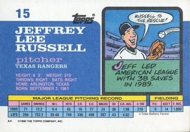 1990 Topps Big #15 Jeff Russell Back