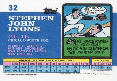 1990 Topps Big #32 Steve Lyons Back