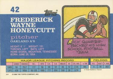 1990 Topps Big #42 Rick Honeycutt Back