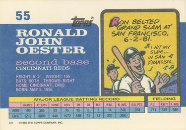 1990 Topps Big #55 Ron Oester Back