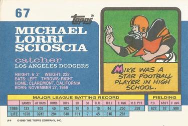 1990 Topps Big #67 Mike Scioscia Back