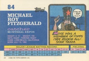 1990 Topps Big #84 Mike Fitzgerald Back