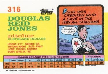 1990 Topps Big #316 Doug Jones Back