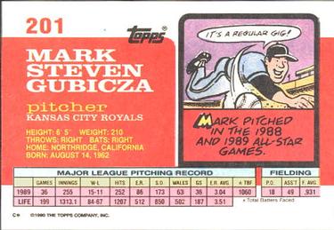 1990 Topps Big #201 Mark Gubicza Back