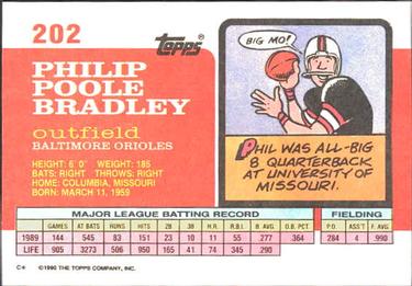 1990 Topps Big #202 Phil Bradley Back