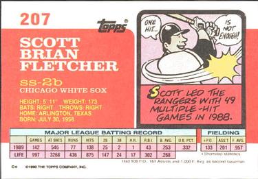 1990 Topps Big #207 Scott Fletcher Back