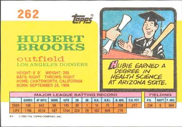 1990 Topps Big #262 Hubie Brooks Back