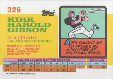 1990 Topps Big #326 Kirk Gibson Back
