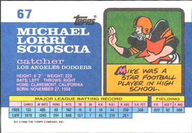 1990 Topps Big #67 Mike Scioscia Back