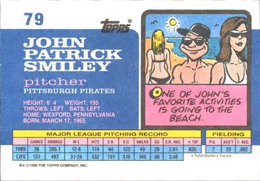 1990 Topps Big #79 John Smiley Back