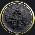 1990 Topps Coins #31 Alan Trammell Back