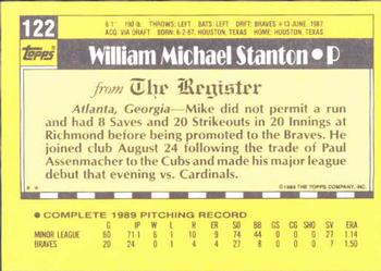 1990 Topps Major League Debut 1989 #122 Mike Stanton Back