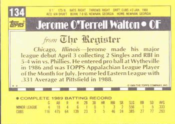 1990 Topps Major League Debut 1989 #134 Jerome Walton Back