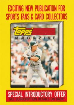 1990 Topps Major League Debut 1989 #NNO Topps Magazine Subscription Offer Front
