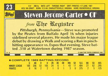 1990 Topps Major League Debut 1989 #23 Steve Carter Back