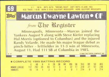 1990 Topps Major League Debut 1989 #69 Marcus Lawton Back