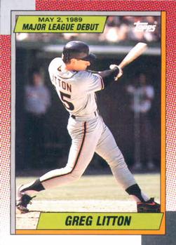 1990 Topps Major League Debut 1989 #72 Greg Litton Front