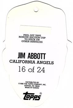 1990 Topps Heads Up #16 Jim Abbott Back