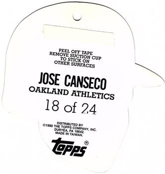 1990 Topps Heads Up #18 Jose Canseco Back