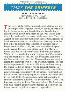 1990 Topps Magazine #TM27 Ken Griffey Jr. / Ken Griffey Back