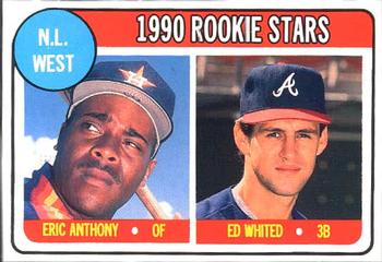1990 Baseball Cards Magazine '69 Topps Repli-Cards #13 NL West Rookies (Eric Anthony / Ed Whited) Front