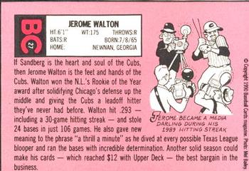 1990 Baseball Cards Magazine '69 Topps Repli-Cards #27 Jerome Walton Back
