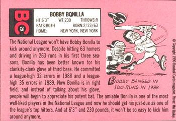 1990 Baseball Cards Magazine '69 Topps Repli-Cards #29 Bobby Bonilla Back