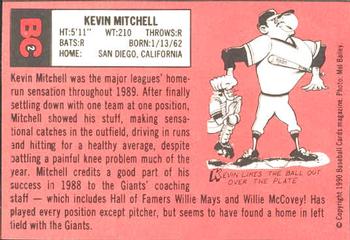 1990 Baseball Cards Magazine '69 Topps Repli-Cards #2 Kevin Mitchell Back