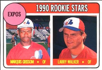 1990 Baseball Cards Magazine '69 Topps Repli-Cards #35 Expos Rookies (Marquis Grissom / Larry Walker) Front