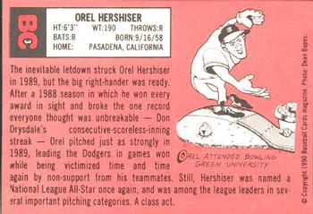 1990 Baseball Cards Magazine '69 Topps Repli-Cards #3 Orel Hershiser Back