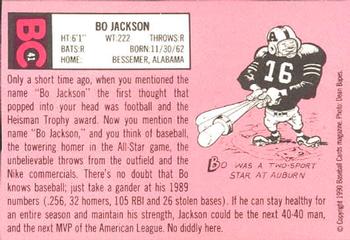 1990 Baseball Cards Magazine '69 Topps Repli-Cards #41 Bo Jackson Back