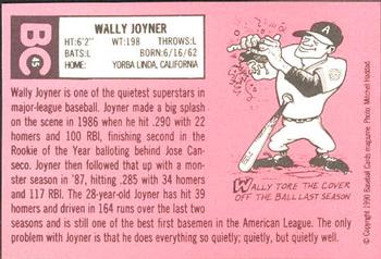 1990 Baseball Cards Magazine '69 Topps Repli-Cards #45 Wally Joyner Back
