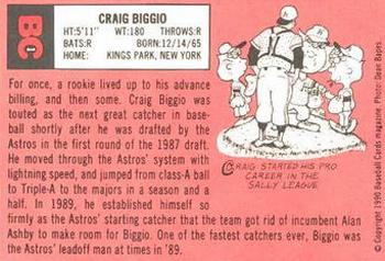 1990 Baseball Cards Magazine '69 Topps Repli-Cards #1 Craig Biggio Back