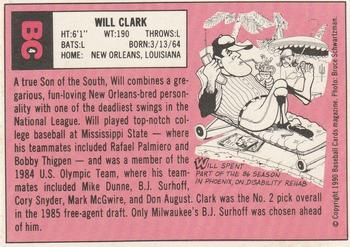 1990 Baseball Cards Magazine '69 Topps Repli-Cards #4 Will Clark Back