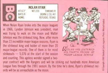 1990 Baseball Cards Magazine '69 Topps Repli-Cards #47 Nolan Ryan Back