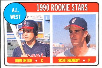 1990 Baseball Cards Magazine '69 Topps Repli-Cards #50 AL West Rookies (John Orton / Scott Radinsky) Front