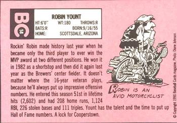 1990 Baseball Cards Magazine '69 Topps Repli-Cards #58 Robin Yount Back