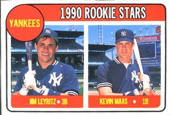 1990 Baseball Cards Magazine '69 Topps Repli-Cards #70 Yankees Rookies (Jim Leyritz / Kevin Maas) Front